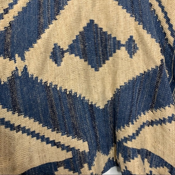 Lauren Ralph Lauren Vintage Aztec Knitted Wool Linen Blend Poncho Shawl Cardigan - Picture 16 of 16